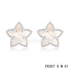 Cheap Van Cleef & Arpels Sweet Alhambra Star White Earrings,White Mother-Of-Pearl